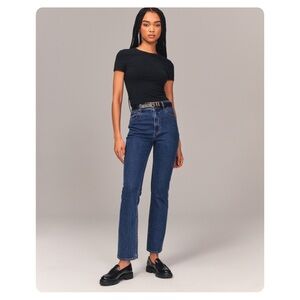 Abercrombie & Fitch High Rise Jeans - Dark Blue